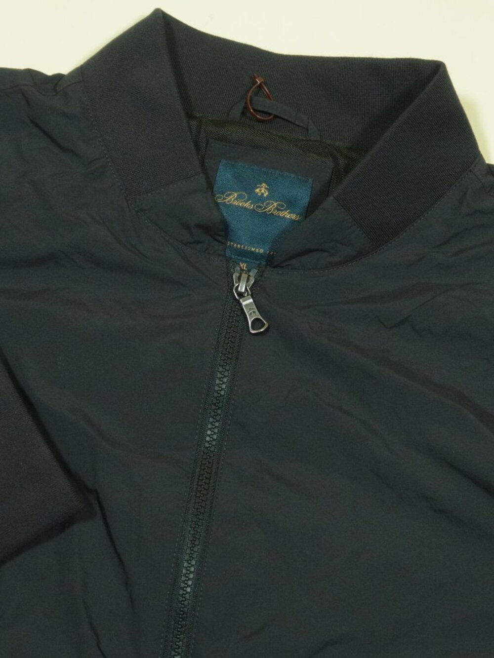 Brooks Brothers Performance Shell Jacket Mens XL Navy Blue Zip Mesh Lined Pocket